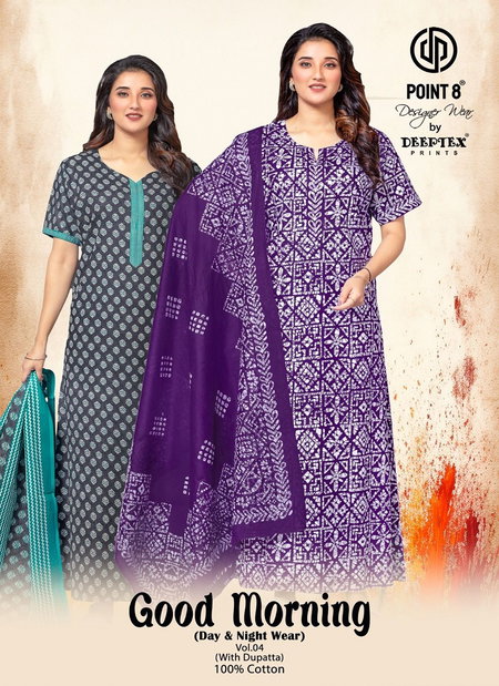 Good Morning Vol 4 By Deeptex Cotton Printed Nighty With Dupatta Wholesale Market